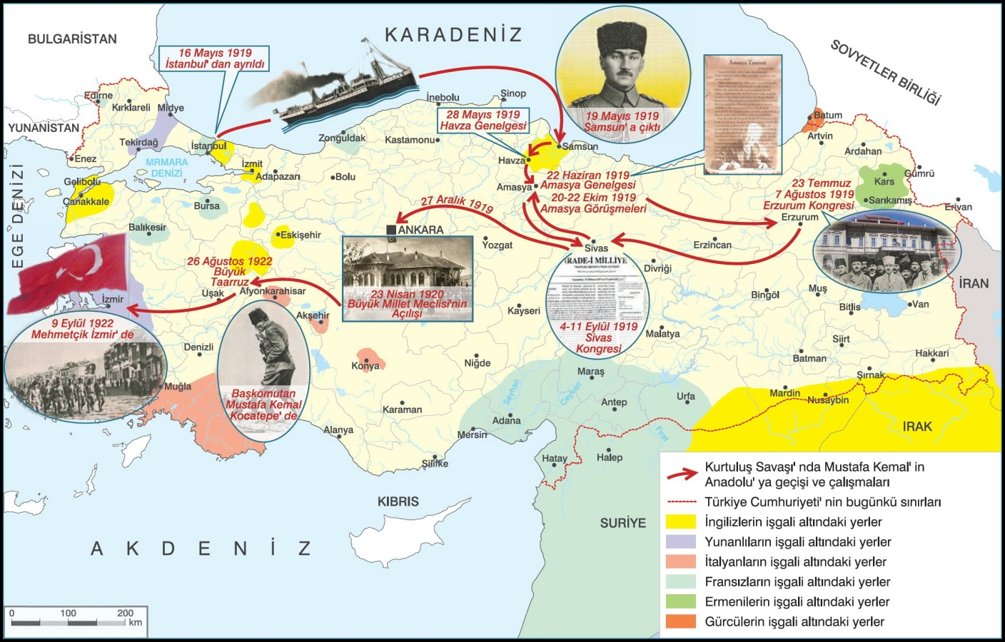 Kurtuluş Savaşında Mustafa Kemal yolu