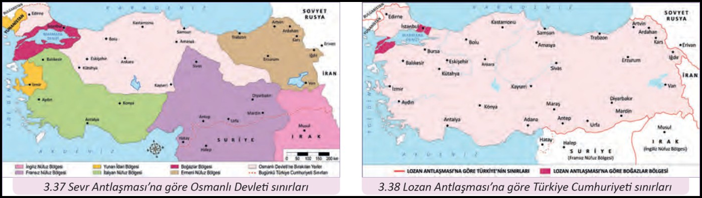Sevr Antlaşmasına Göre Osmanlı Devleti Haritası