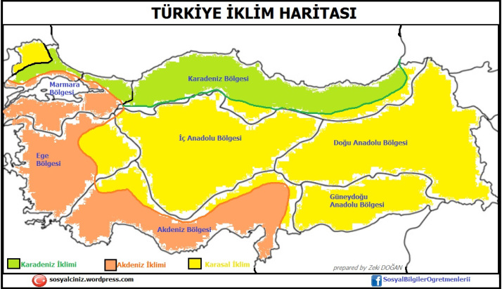 Türkiye İklimler Haritası
